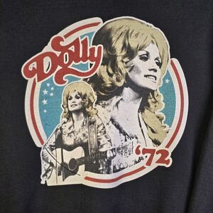 Dolly Parton Sweatshirt L Black Retro 70s Country Music Graphic Crewneck